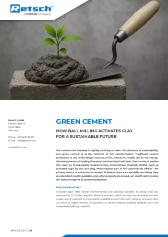 Green Cement - How Ball Milling Activates Clay for A Sustainable Future