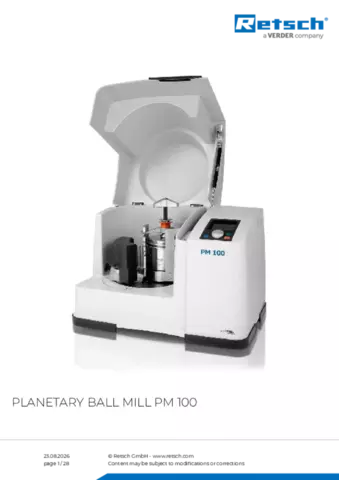 Product data sheet PM 100