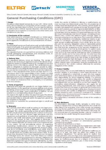 Conditions for Purchasing