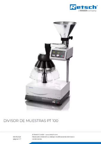 Hoja de datos del producto PT 100