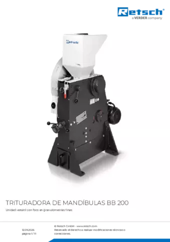 Hoja de datos del producto BB 200