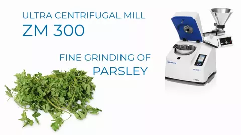 Fine grinding of parsley with ZM 300