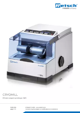 Product data sheet Cryomill