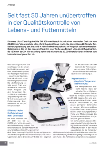 Qualitätskontrolle von Lebens- und Futtermitteln mit der neuen ZM 300