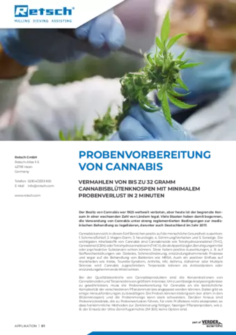 Probenvorbereitung von Cannabis