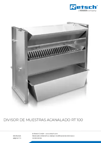 Hoja de datos del producto RT 100