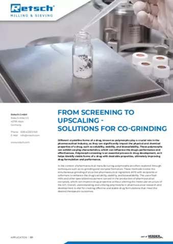 From Screening to upscaling - Solutions for CO-Grinding