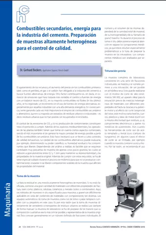 Preparación de muestras altamente heterogéneas para el control de calidad