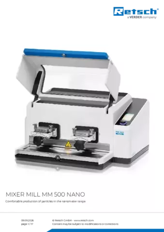 Product data sheet MM 500 nano