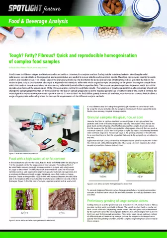 Tough? Fatty? Fibrous? Homogenization of Complex Food Samples