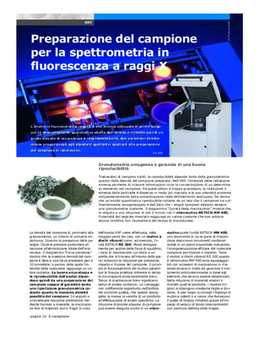 Preparazione del campione per la spettrometria in fluorescenza a raggi X