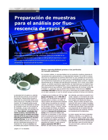 Preparación de muestras para el análisis por fluorescencia de rayos X