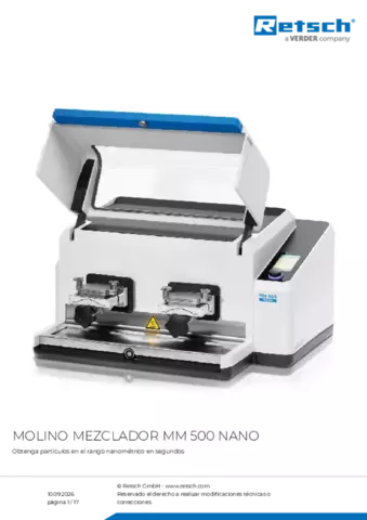 Hoja de datos del producto MM 500 nano