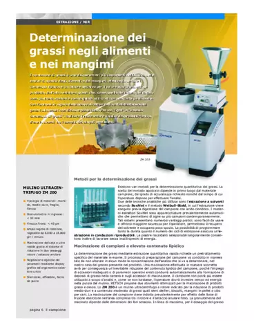 Determinazione dei grassi negli alimenti e nei mangimi