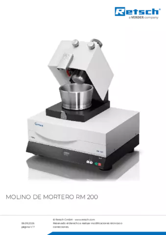 Hoja de datos del producto RM 200