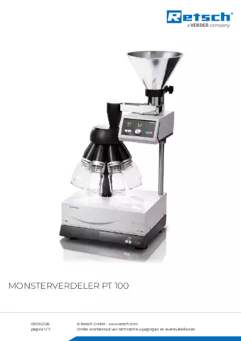 Productinformatieblad PT 100