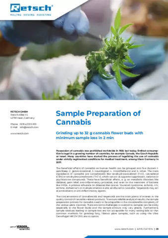 Sample Preparation of Cannabis
