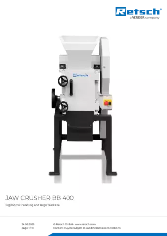 Product data sheet BB 400