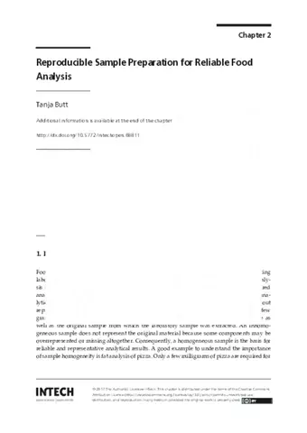 Reproducible and reliable sample preparation