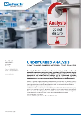 How to avoid contamination in food analysis