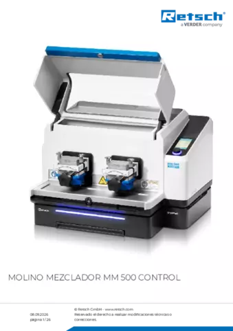 Hoja de datos del producto MM 500 control