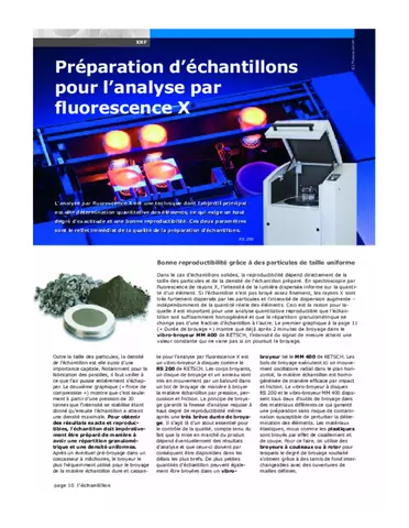 Préparation d’échantillons pour l’analyse par fluorescence X