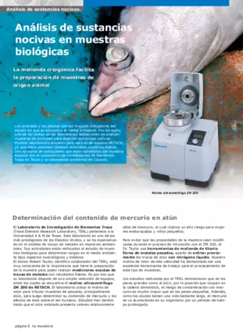Análisis de sustancias nocivas en muestras biológicas