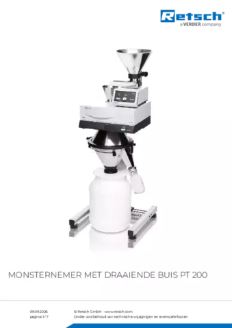 Productinformatieblad PT 200