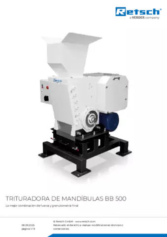Hoja de datos del producto BB 500