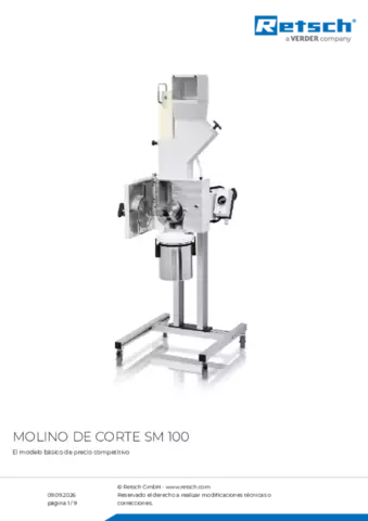 Hoja de datos del producto SM 100