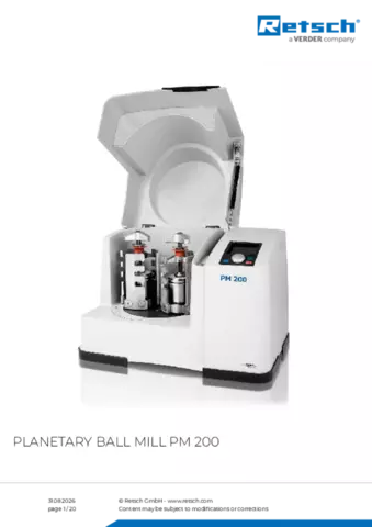 Product data sheet PM 200