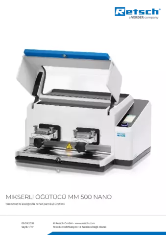 Ürün veri sayfası MM 500 nano