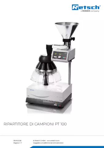 Scheda tecnica del prodotto PT 100
