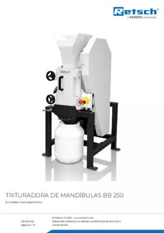 Hoja de datos del producto BB 250