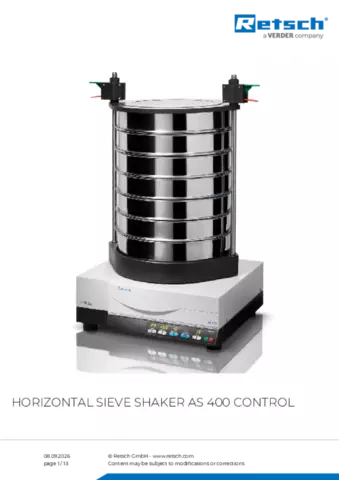 Product data sheet AS 400 control