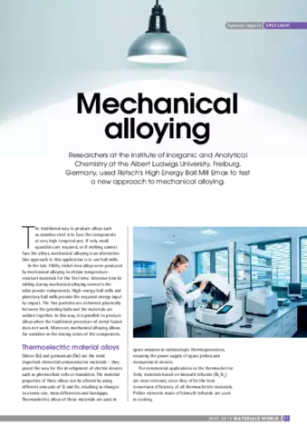 Mechanical Alloying with High-Energy Ball Mills