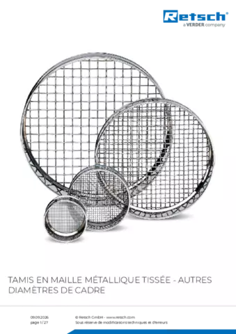 Fiche produit Mesh sieves other sizes