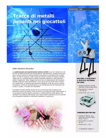 Tracce di metalli pesanti nei giocattoli