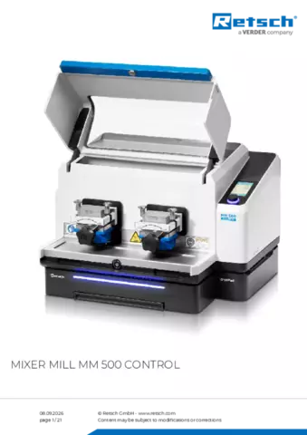 Product data sheet MM 500 control