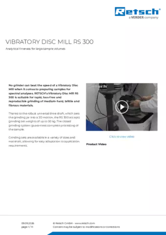 Product data sheet RS 300