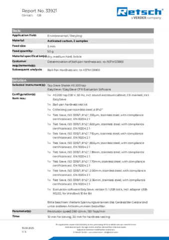 Carbon; Activated carbon, 2 samples