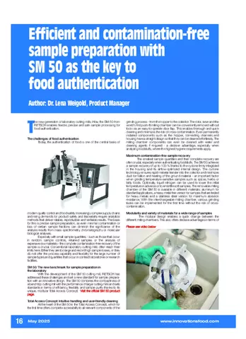 SM 50 innovations for food analysis