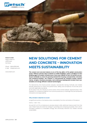 New Solutions for Cement and Concrete