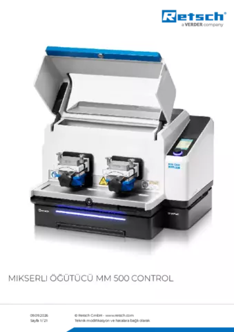 Ürün veri sayfası MM 500 control