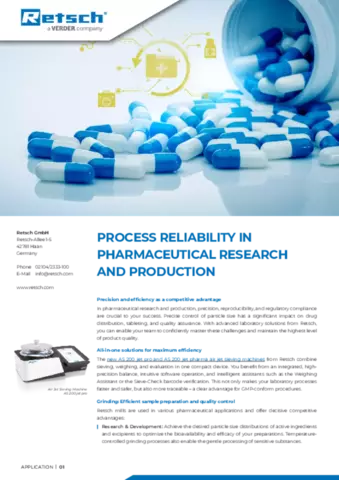 Process reliability in Pharmaceutical Research and Production