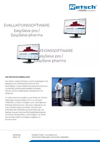 Produktdatenblatt Easy Sieve
