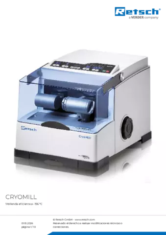 Hoja de datos del producto Cryomill