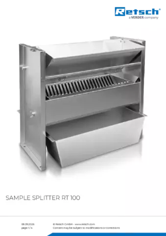 Product data sheet RT 100
