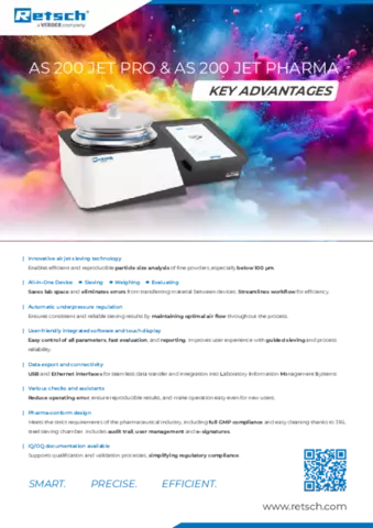 Key Advantages AS 200 jet pro & AS 200 jet pharma