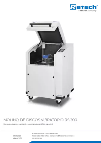 Hoja de datos del producto RS 200
